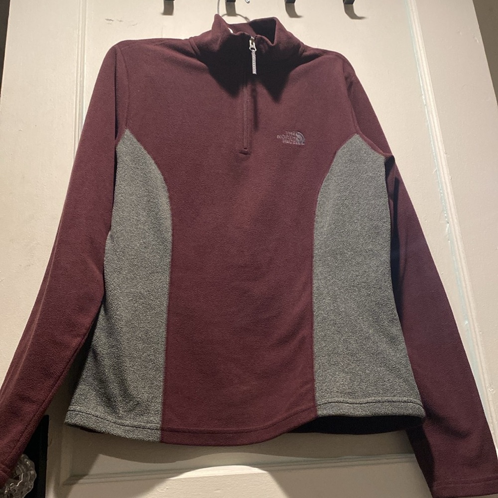 The North Face Maroon and Gray Half-Zip Pullover - Picture 5 of 10